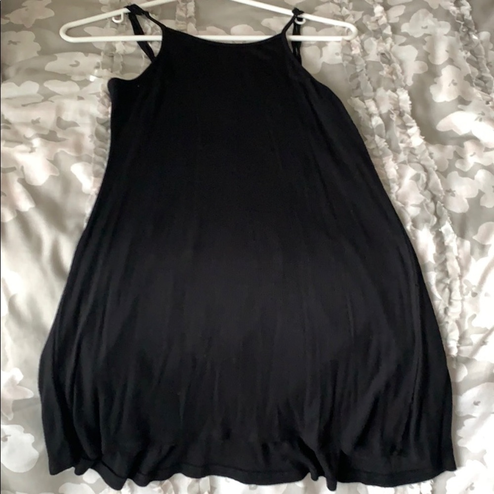 Short black summer dress.